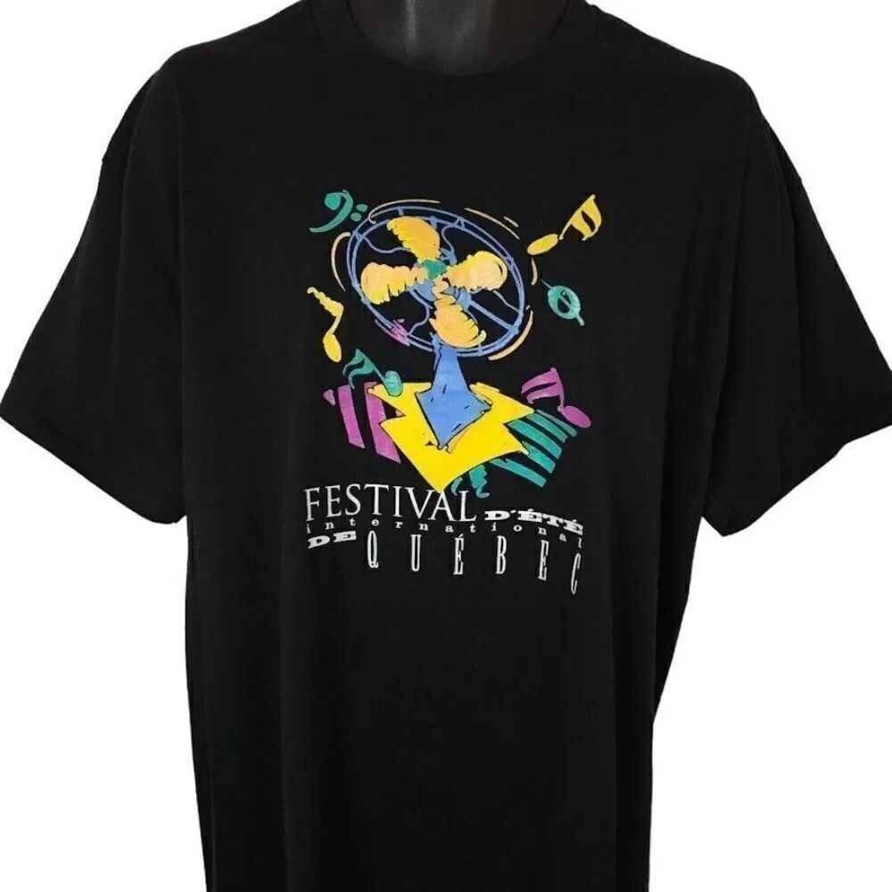 Festival d'été de Québec T Shirt Mens Size XL Vintage 80s 90s International Fest